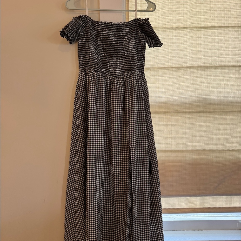 Charming Black and White Gingham Dress